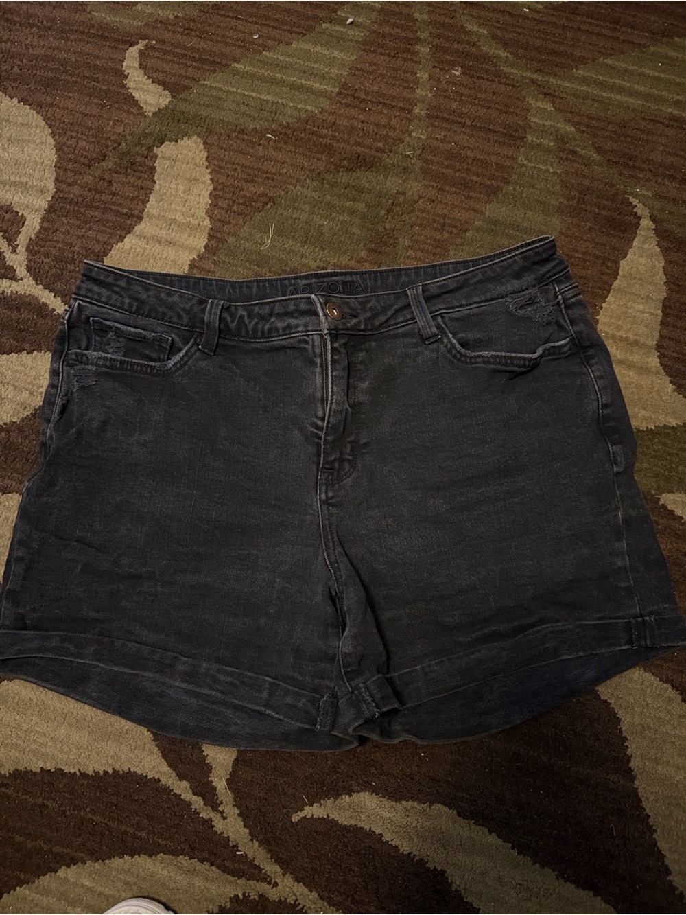 Arizona Jean Company Black Rolled-Hem Denim Shorts